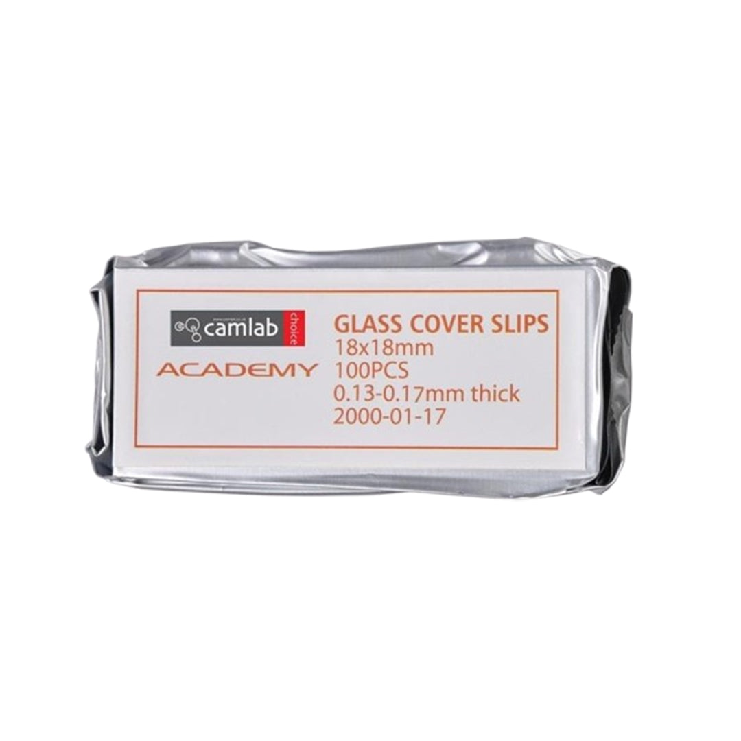 Academy Glass Cover Slips 100pcs 18x18mm